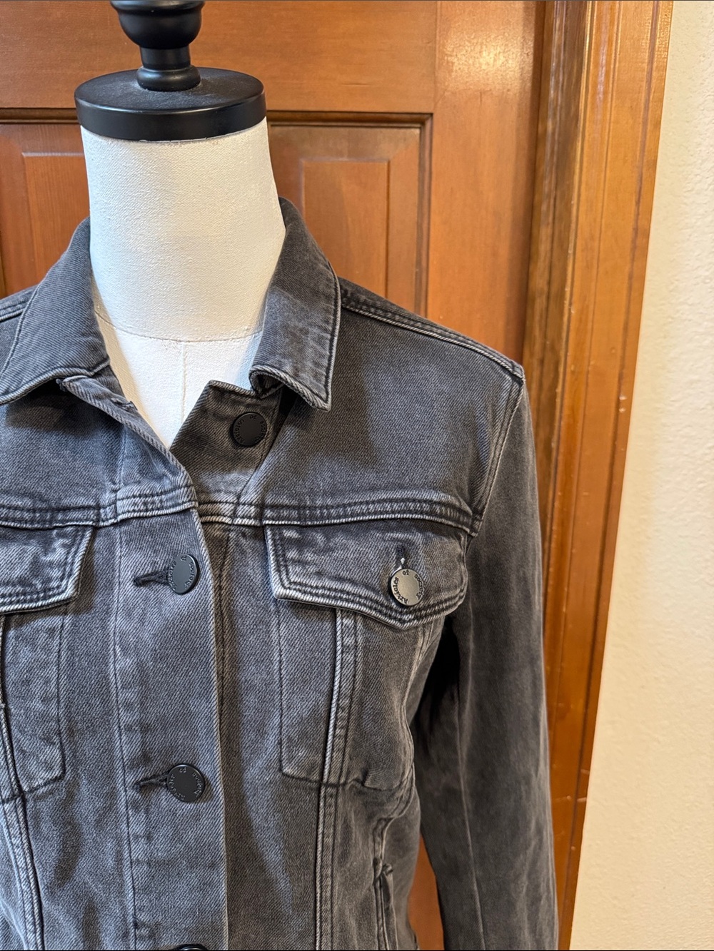 Articles Of Society Washed  Black & Gray Denim Jacket Size S